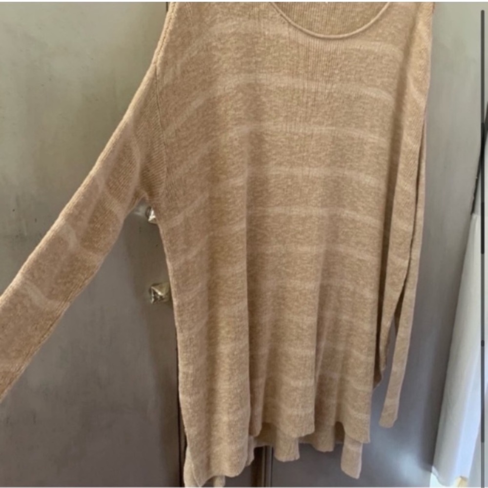 Free People Beige Oversized Knit Women's Sweater Dress - Picture 6 of 11